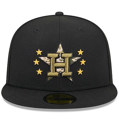 Men's New Era  Black Houston Astros 2024 Armed Forces Day On-Field 59FIFTY Fitted Hat