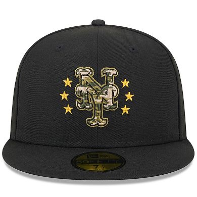 Men's New Era  Black New York Mets 2024 Armed Forces Day On-Field 59FIFTY Fitted Hat