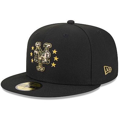 Men's New Era  Black New York Mets 2024 Armed Forces Day On-Field 59FIFTY Fitted Hat