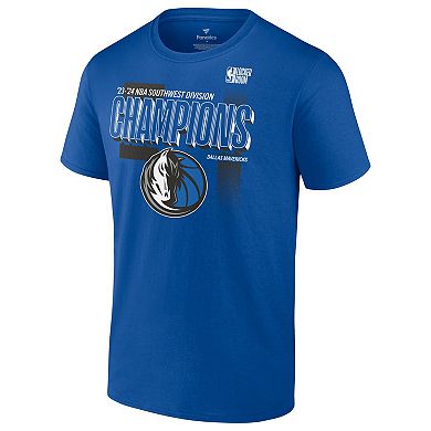 Men's Fanatics Branded  Royal Dallas Mavericks 2024 Southwest Division Champions Locker Room T-Shirt