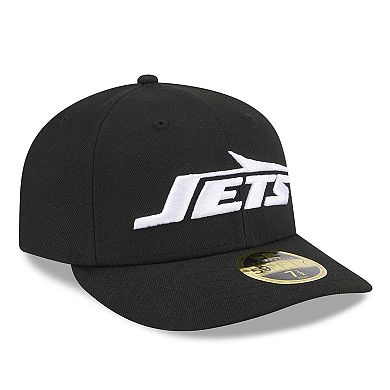 Men's New Era Black New York Jets Omaha Low Profile 59FIFTY Fitted Hat
