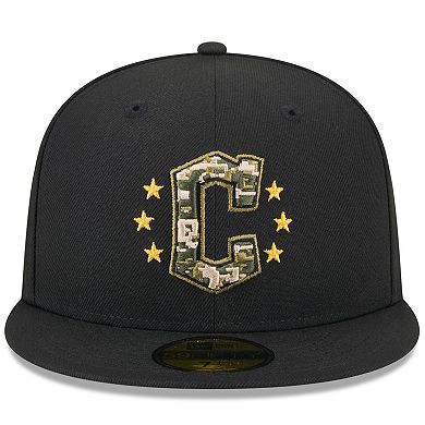 Men's New Era  Black Cleveland Guardians 2024 Armed Forces Day On-Field 59FIFTY Fitted Hat