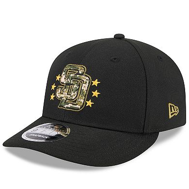 Men's New Era  Black San Diego Padres 2024 Armed Forces Day Low Profile 9FIFTY Snapback Hat