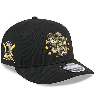 Men's New Era  Black San Diego Padres 2024 Armed Forces Day Low Profile 9FIFTY Snapback Hat