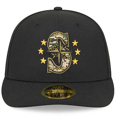 Men's New Era  Black Seattle Mariners 2024 Armed Forces Day Low Profile 59FIFTY Fitted Hat