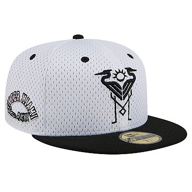 Men's New Era Gray Inter Miami CF Throwback Mesh 59FIFTY Fitted Hat