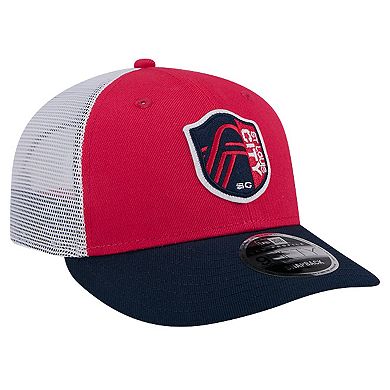 Men's New Era Red St. Louis City SC Throwback Trucker Low Profile 9FIFTY Snapback Hat