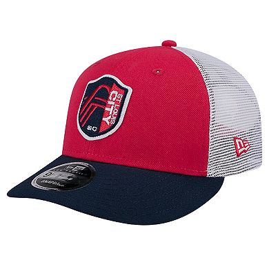 Men's New Era Red St. Louis City SC Throwback Trucker Low Profile 9FIFTY Snapback Hat