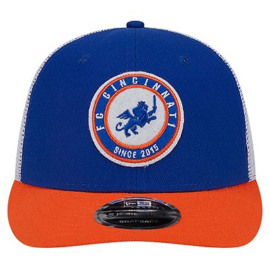 Men's New Era Blue FC Cincinnati Throwback Trucker Low Profile 9FIFTY Snapback Hat