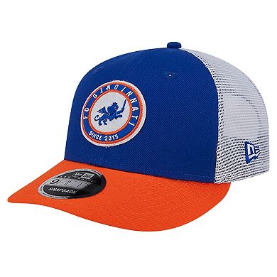 Men's New Era Blue FC Cincinnati Throwback Trucker Low Profile 9FIFTY Snapback Hat