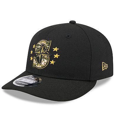 Men's New Era  Black Seattle Mariners 2024 Armed Forces Day Low Profile 9FIFTY Snapback Hat