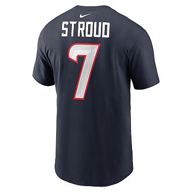 Men's Nike C.J. Stroud Navy Houston Texans Player Name & Number T-Shirt