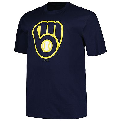 Men's Profile Navy Milwaukee Brewers Big & Tall #1 Dad T-Shirt
