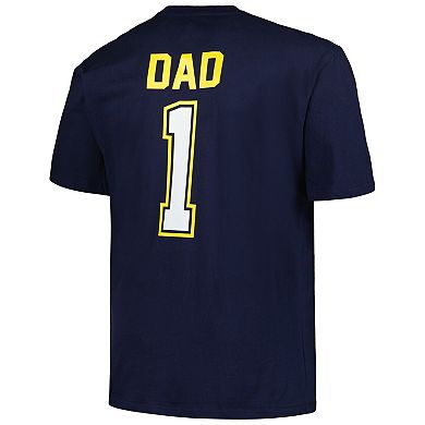 Men's Profile Navy Milwaukee Brewers Big & Tall #1 Dad T-Shirt