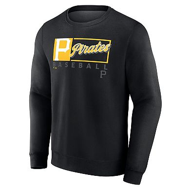 Men's Fanatics Branded Black Pittsburgh Pirates Focus Fleece Pullover Sweatshirt