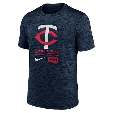 Men's Nike Navy Minnesota Twins Large Logo Velocity T-Shirt