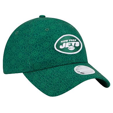 Women's New Era Green New York Jets Smiley 9TWENTY Adjustable Hat
