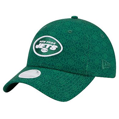 Women's New Era Green New York Jets Smiley 9TWENTY Adjustable Hat