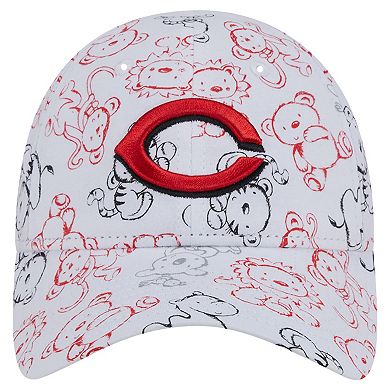 Toddler New Era White Cincinnati Reds Animal 9FORTY Flex Hat