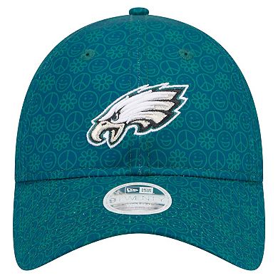 Women's New Era Midnight Green Philadelphia Eagles Smiley 9TWENTY Adjustable Hat