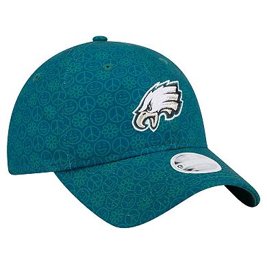 Women's New Era Midnight Green Philadelphia Eagles Smiley 9TWENTY Adjustable Hat