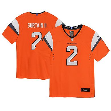 Preschool Nike Patrick Surtain II Orange Denver Broncos Game Jersey