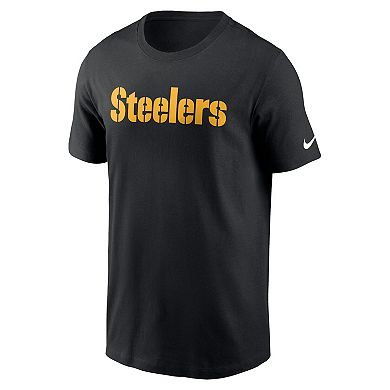 Men's Nike Black Pittsburgh Steelers Primetime Wordmark Essential T-Shirt