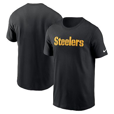 Men's Nike Black Pittsburgh Steelers Primetime Wordmark Essential T-Shirt