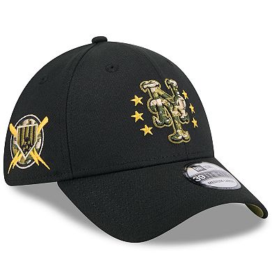 Men's New Era  Black New York Mets 2024 Armed Forces Day 39THIRTY Flex Hat