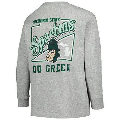 Youth Gray Michigan State Spartans Retro Script Long Sleeve T-Shirt