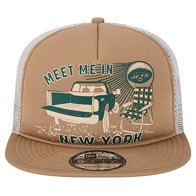 Men's New Era Tan New York Jets Meet Me 9FIFTY Snapback Hat