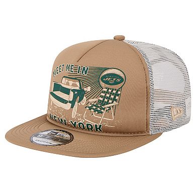 Men's New Era Tan New York Jets Meet Me 9FIFTY Snapback Hat