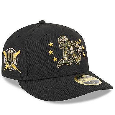 Men's New Era  Black Oakland Athletics 2024 Armed Forces Day Low Profile 59FIFTY Fitted Hat