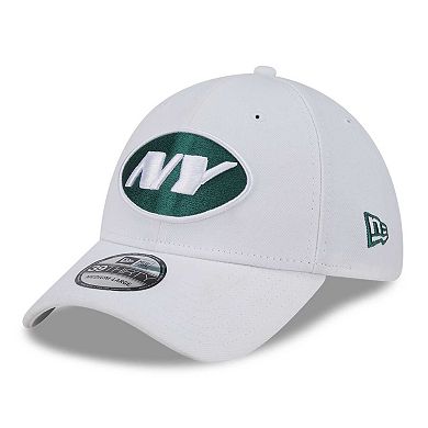 Men's New Era White New York Jets NFL Iced II 39THIRTY Flex Hat