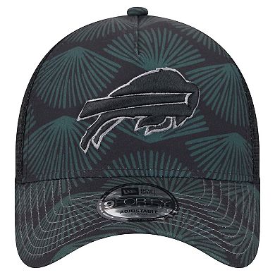 Men's New Era Black Buffalo Bills Agave Trucker 9FORTY Adjustable Hat