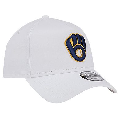 Men's New Era White Milwaukee Brewers TC A-Frame 9FORTY Adjustable Hat