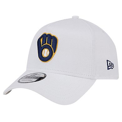 Men's New Era White Milwaukee Brewers TC A-Frame 9FORTY Adjustable Hat