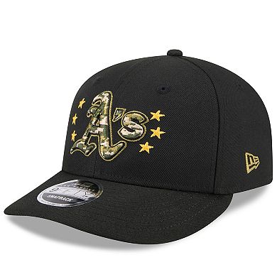 Men's New Era  Black Oakland Athletics 2024 Armed Forces Day Low Profile 9FIFTY Snapback Hat