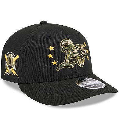 Men's New Era  Black Oakland Athletics 2024 Armed Forces Day Low Profile 9FIFTY Snapback Hat