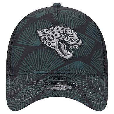 Men's New Era Black Jacksonville Jaguars Agave Trucker 9FORTY Adjustable Hat