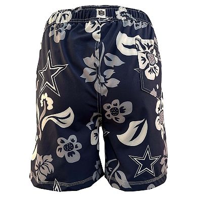 Youth Wes & Willy Navy Dallas Cowboys Floral Volley Swim Trunks