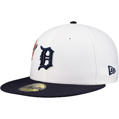 Men's New Era White/Navy Detroit Tigers Major Sidepatch 59FIFTY Fitted Hat