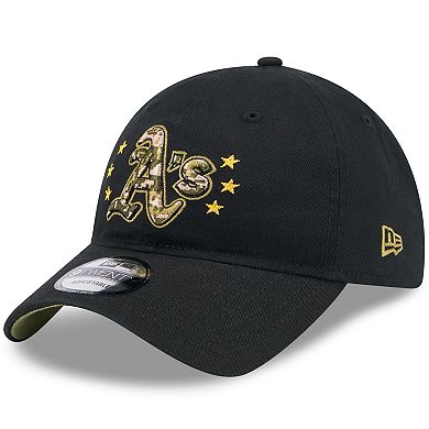 Men's New Era  Black Oakland Athletics 2024 Armed Forces Day 9TWENTY Adjustable Hat