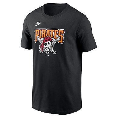 Men's Nike Black Pittsburgh Pirates Cooperstown Collection Team Logo T-Shirt