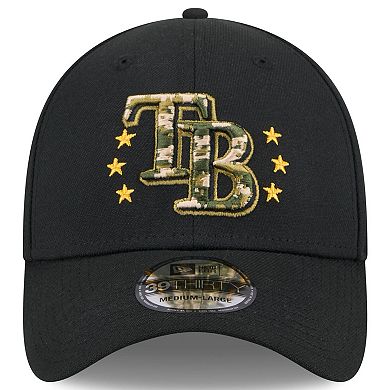 Men's New Era  Black Tampa Bay Rays 2024 Armed Forces Day 39THIRTY Flex Hat