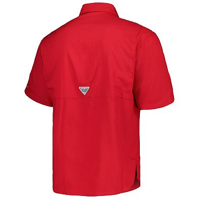 Men's Columbia Red Los Angeles Angels Tamiami Omni-Shade Button-Down Shirt