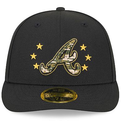 Men's New Era  Black Atlanta Braves 2024 Armed Forces Day Low Profile 59FIFTY Fitted Hat