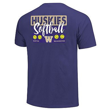 Unisex Purple Washington Huskies Gritty Softball Bats Comfort Colors T-Shirt