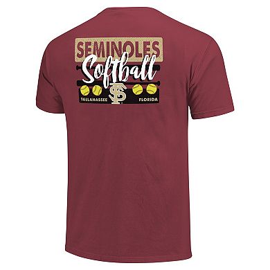 Unisex Garnet Florida State Seminoles Gritty Softball Bats Comfort Colors T-Shirt