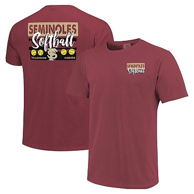 Unisex Garnet Florida State Seminoles Gritty Softball Bats Comfort Colors T-Shirt